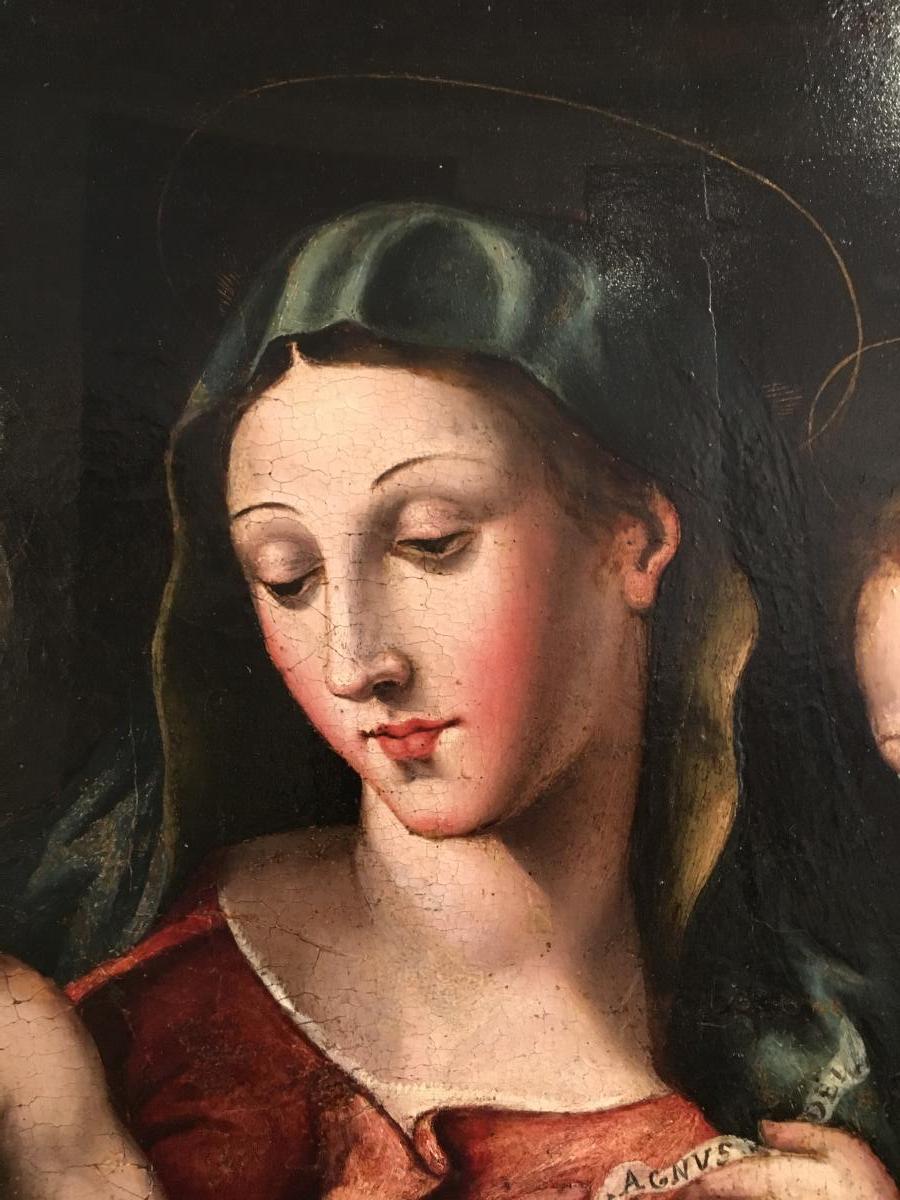 "madonna And Child, And Little Saint John" Of The 16th Century-photo-3