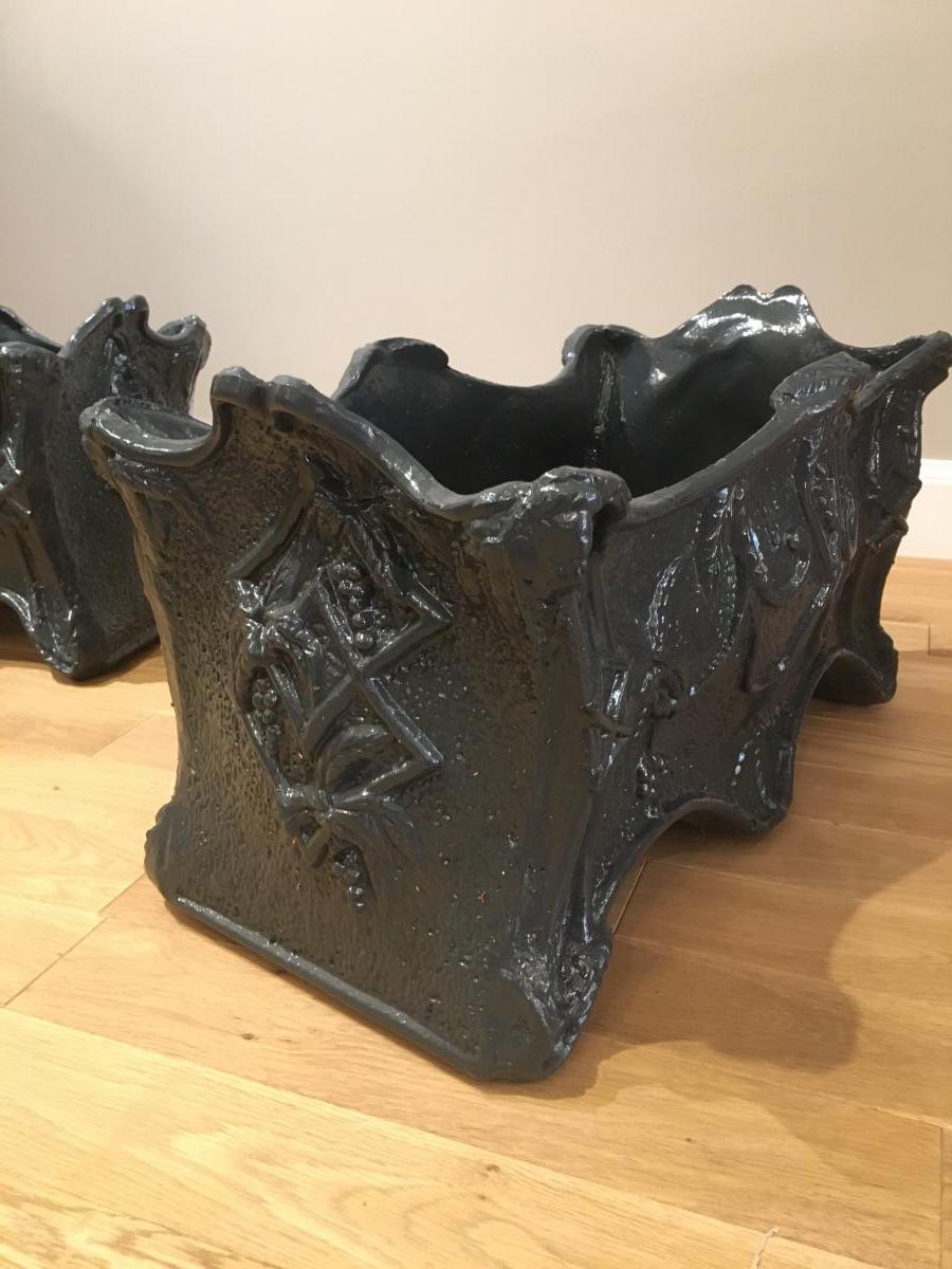Pair Of Cast Iron Planters-photo-4
