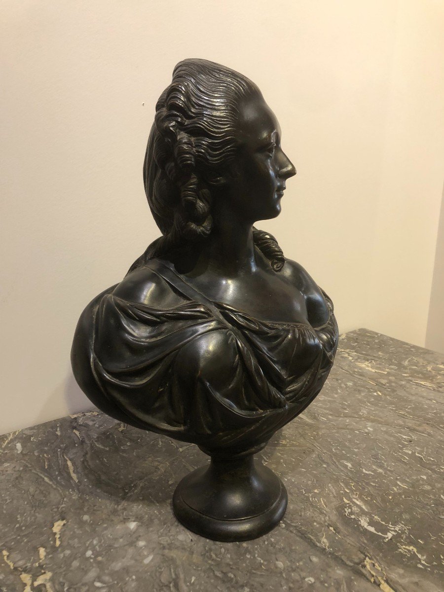 Bust Of Madame La Comtesse Du Barry In Bronze-photo-2