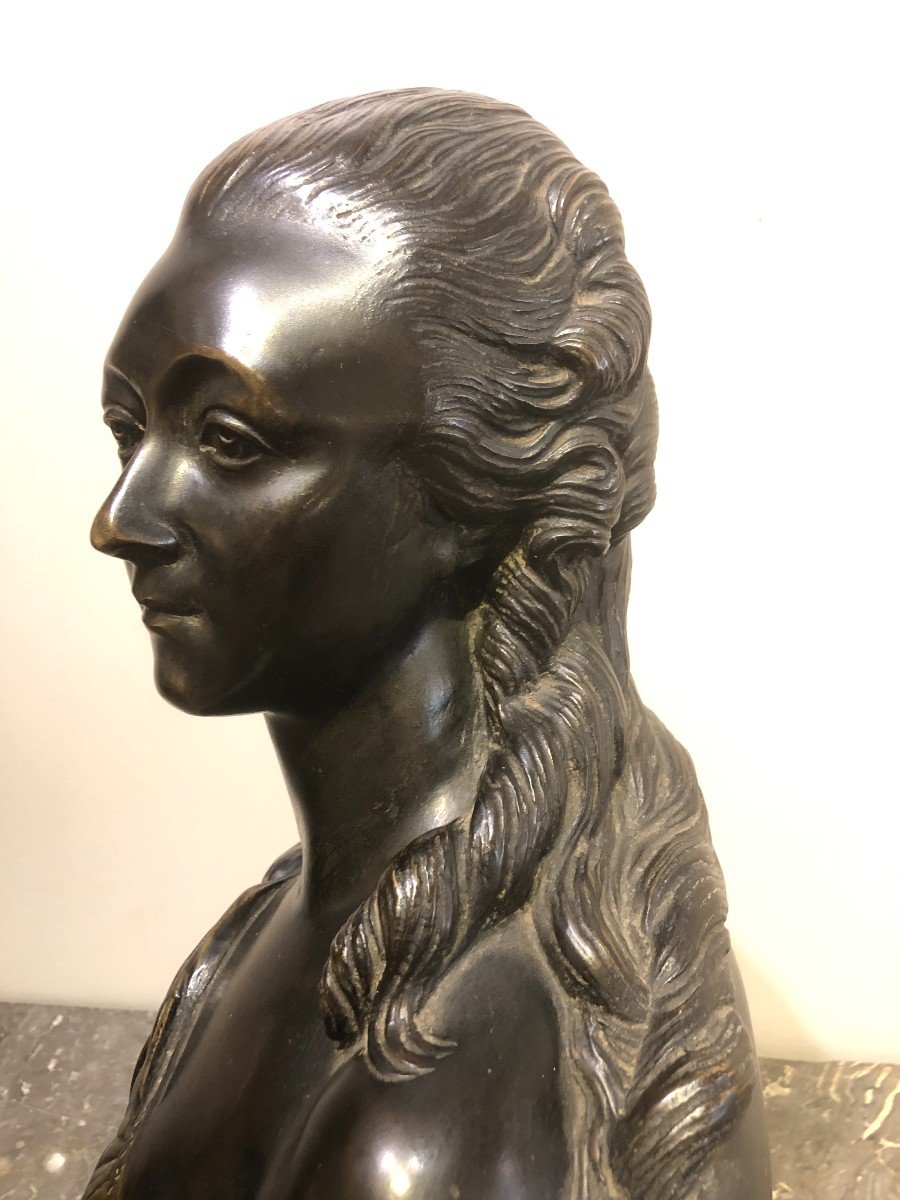 Bust Of Madame La Comtesse Du Barry In Bronze-photo-4