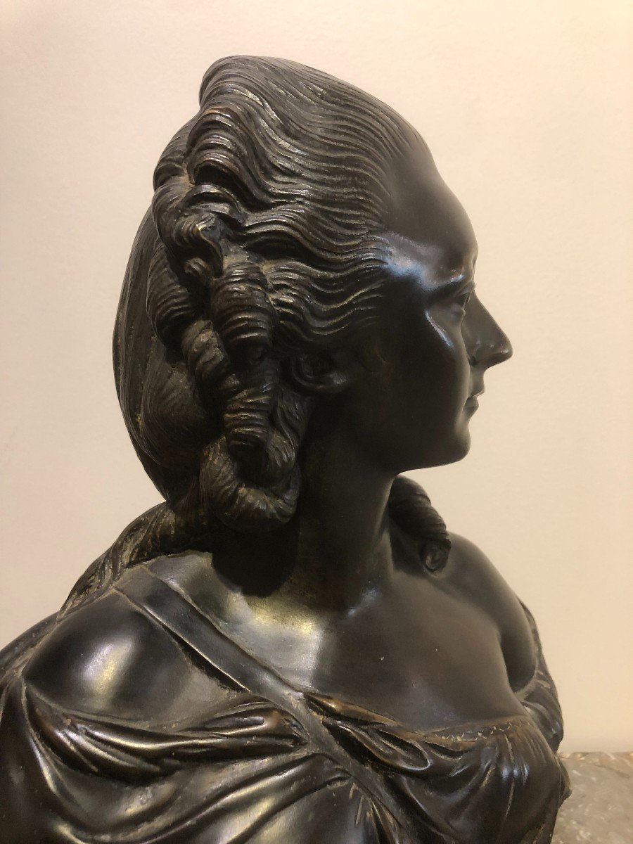 Bust Of Madame La Comtesse Du Barry In Bronze-photo-4