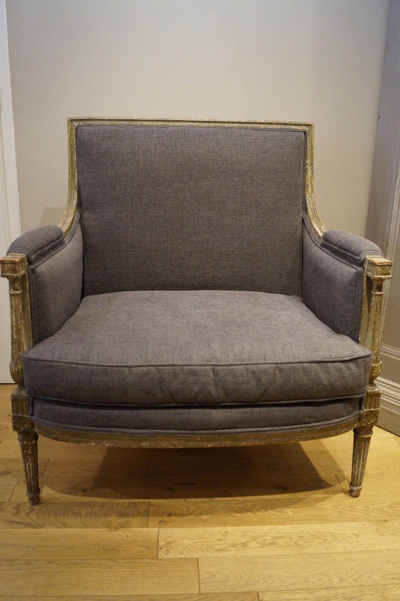 Marquise En Bois Laqué Vert époque Louis XVI
