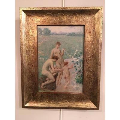 Tableau "Femmes et Enfant au bain"