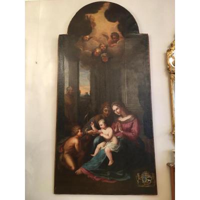 Table "the Madonna Of Divine Love" After Raphael Epoque 18