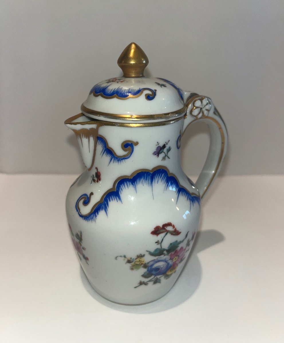 Crémier Pot à Lait Porcelaine De Paris à Couvercle Articulé