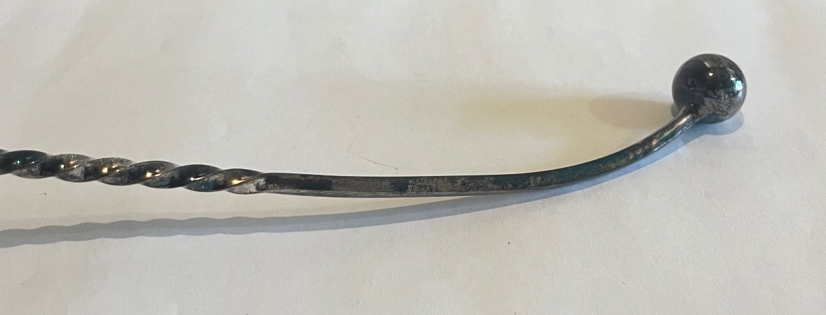 Christofle Punch Ladle In Silver Metal In Its Original Box-photo-3
