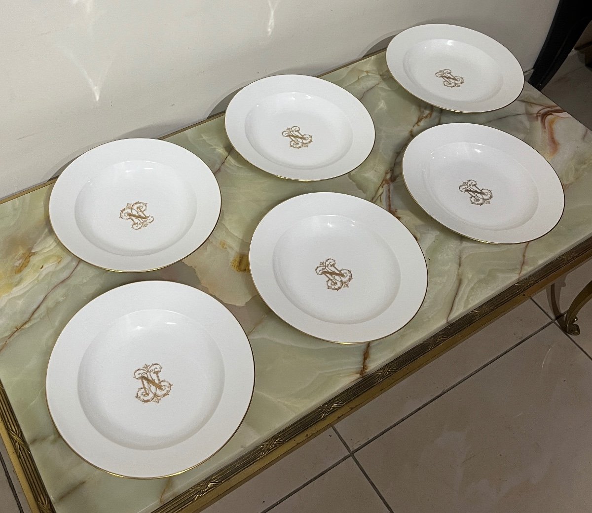 12 Assiettes Creuses En Porcelaine De Sèvres  XIXème siècle-photo-3