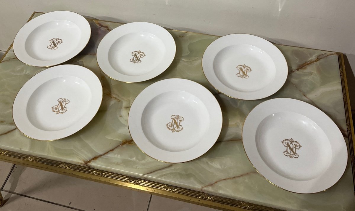 12 Assiettes Creuses En Porcelaine De Sèvres  XIXème siècle-photo-5