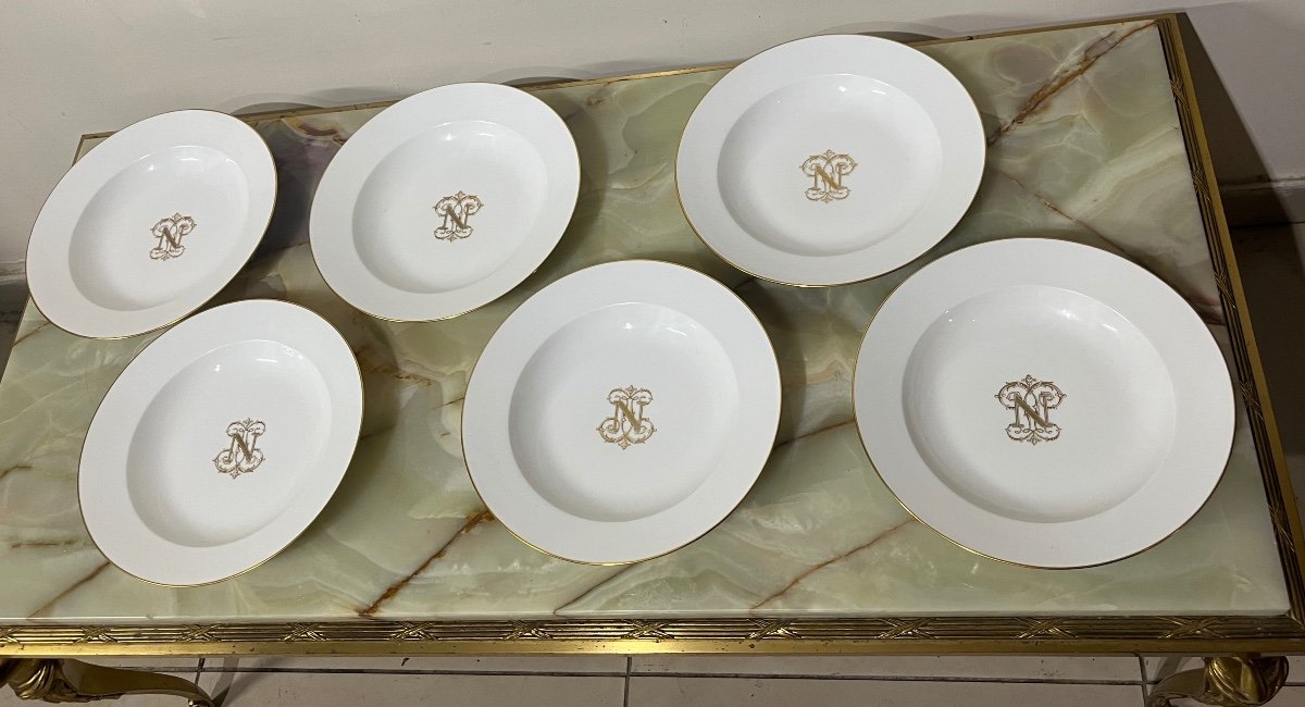 12 Assiettes Creuses En Porcelaine De Sèvres  XIXème siècle-photo-6