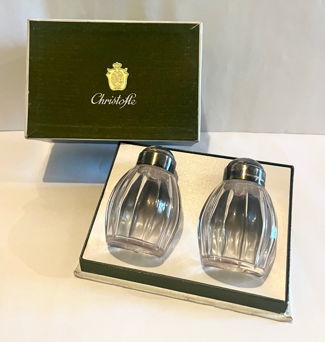 Christofle Salt And Pepper Shakers In Their Original Box