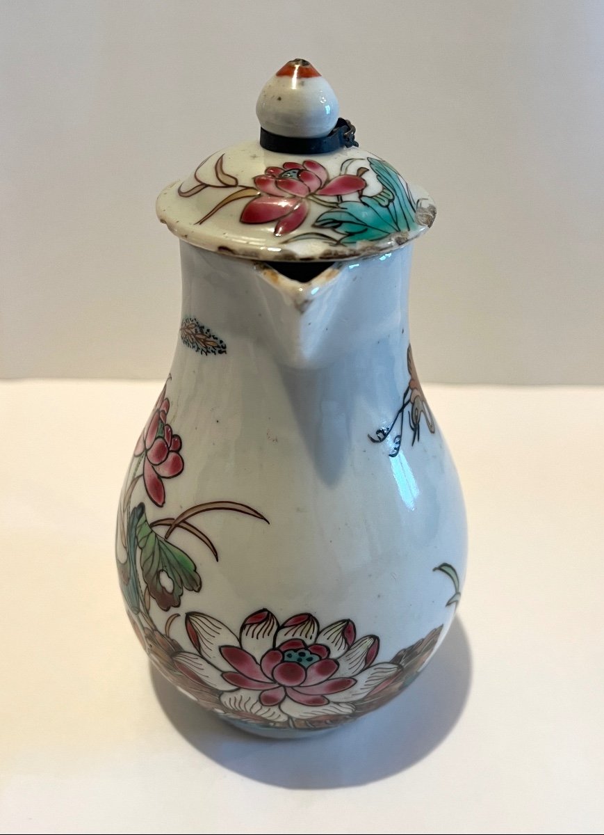 Compagnie Des Indes Creamer Water Lily And Reed Design 18th Century-photo-2