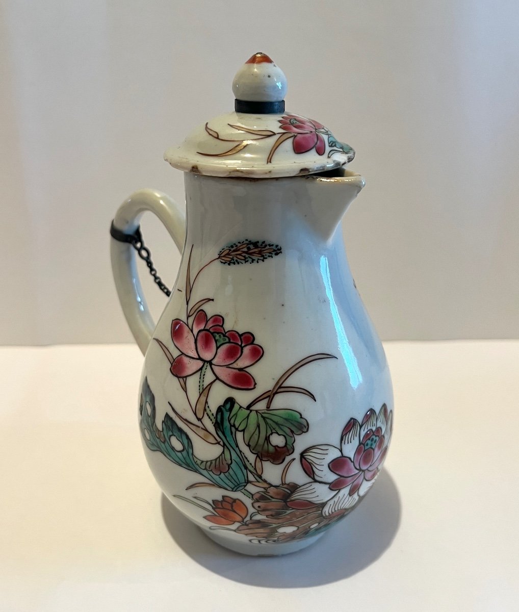 Compagnie Des Indes Creamer Water Lily And Reed Design 18th Century-photo-4