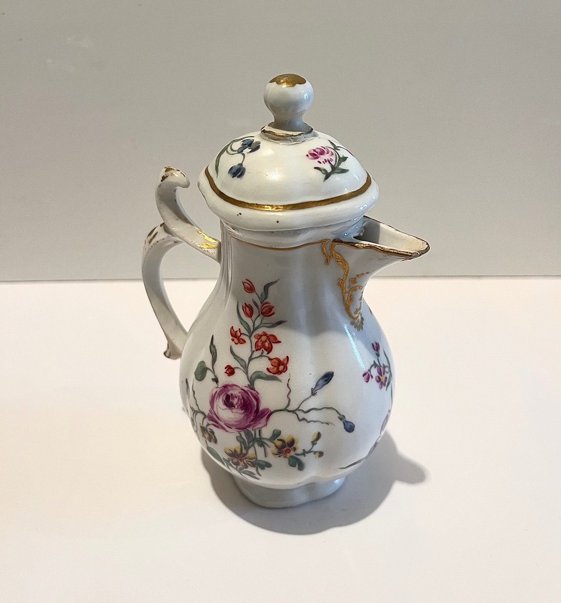 Milk Pot Creamer Meissen  (saxony) In Porcelain 18th Century-photo-4