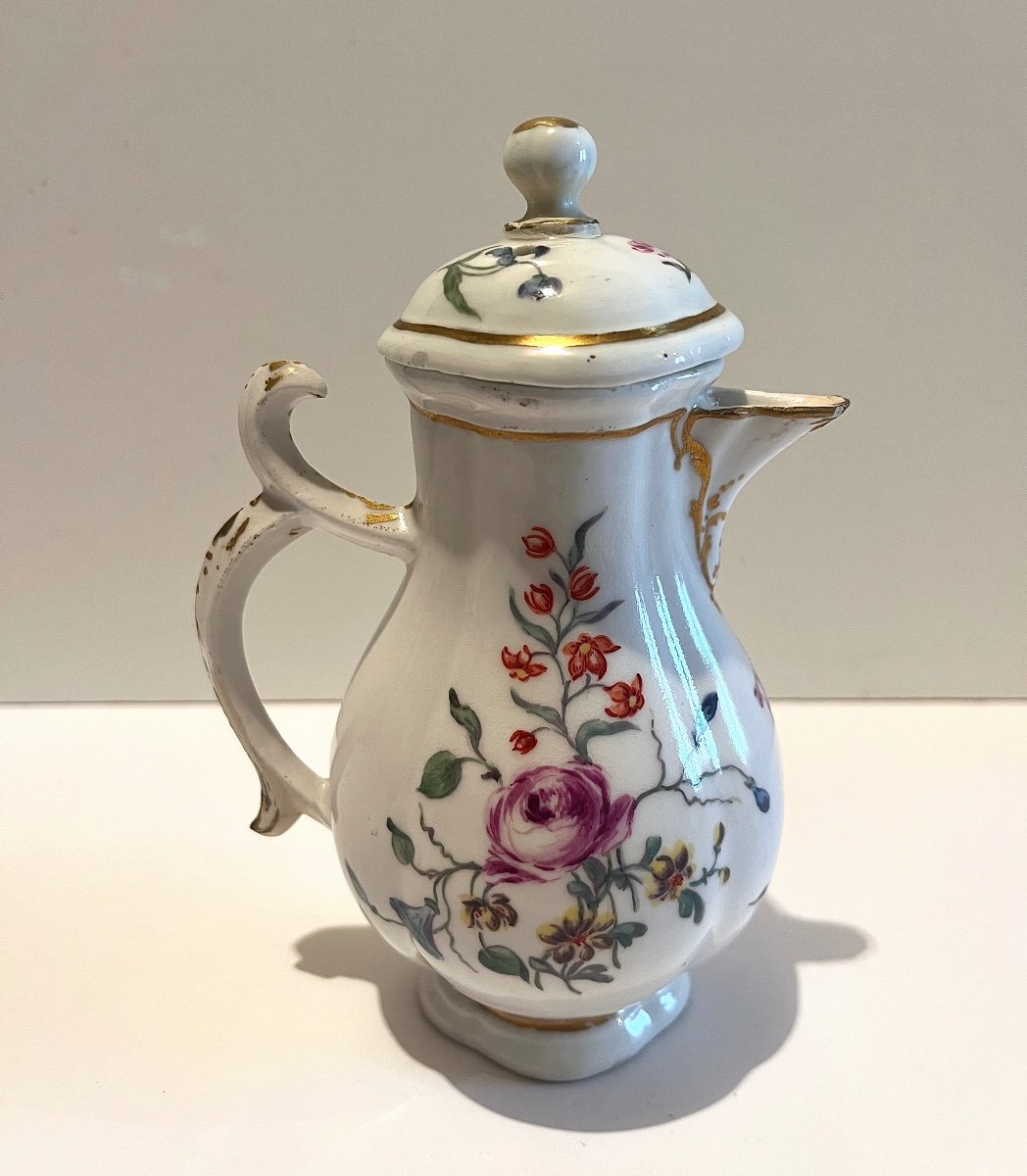 Milk Pot Creamer Meissen  (saxony) In Porcelain 18th Century-photo-3