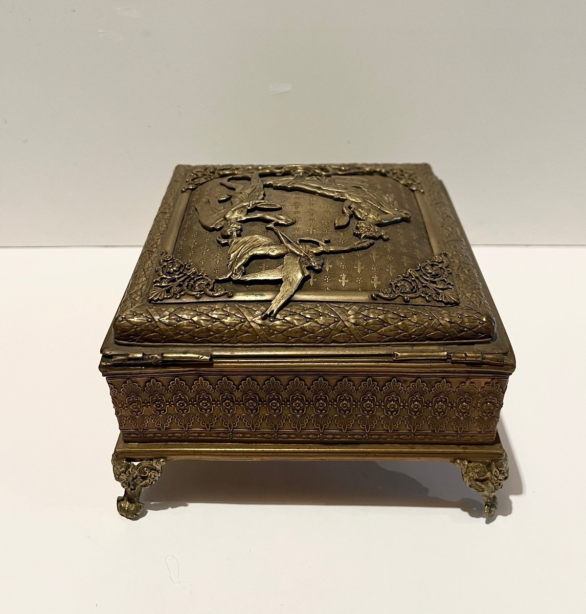 Boîte à Bijoux En Bronze XIXème Siècle-photo-3