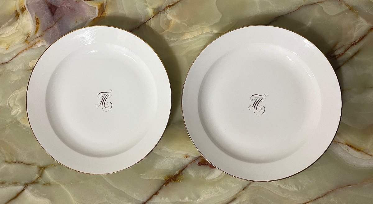 Deux Plats En Porcelaine De Sèvres XIXème Siècle-photo-1