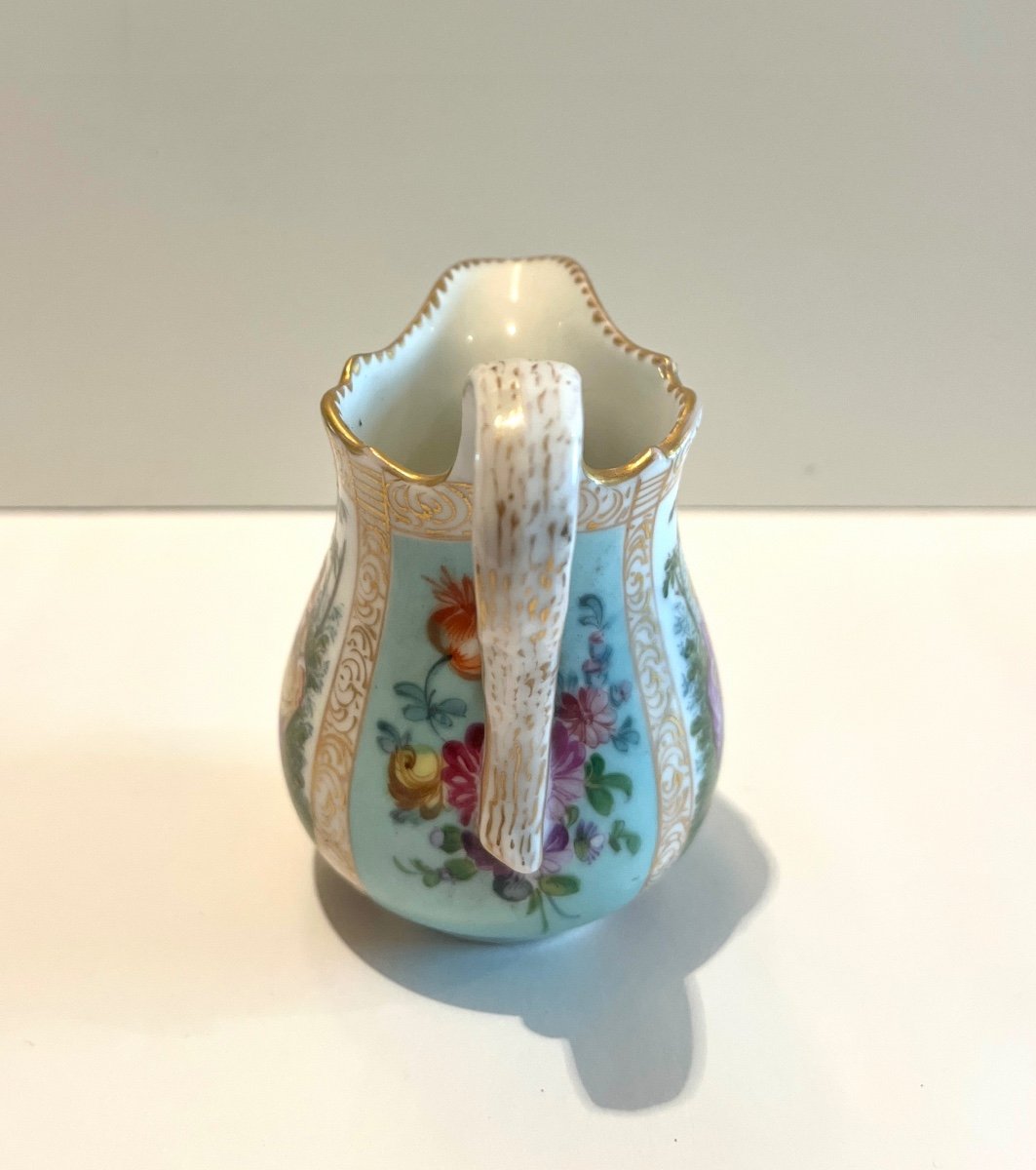 Creamer Porcelain Milk Pot Marked With Crowned Crossed Swords Late 19th Century-photo-5