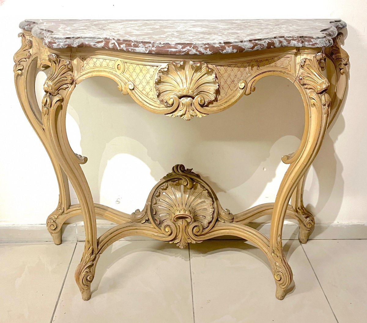 Console Four Legs Louis XV Style 19th Century-photo-3