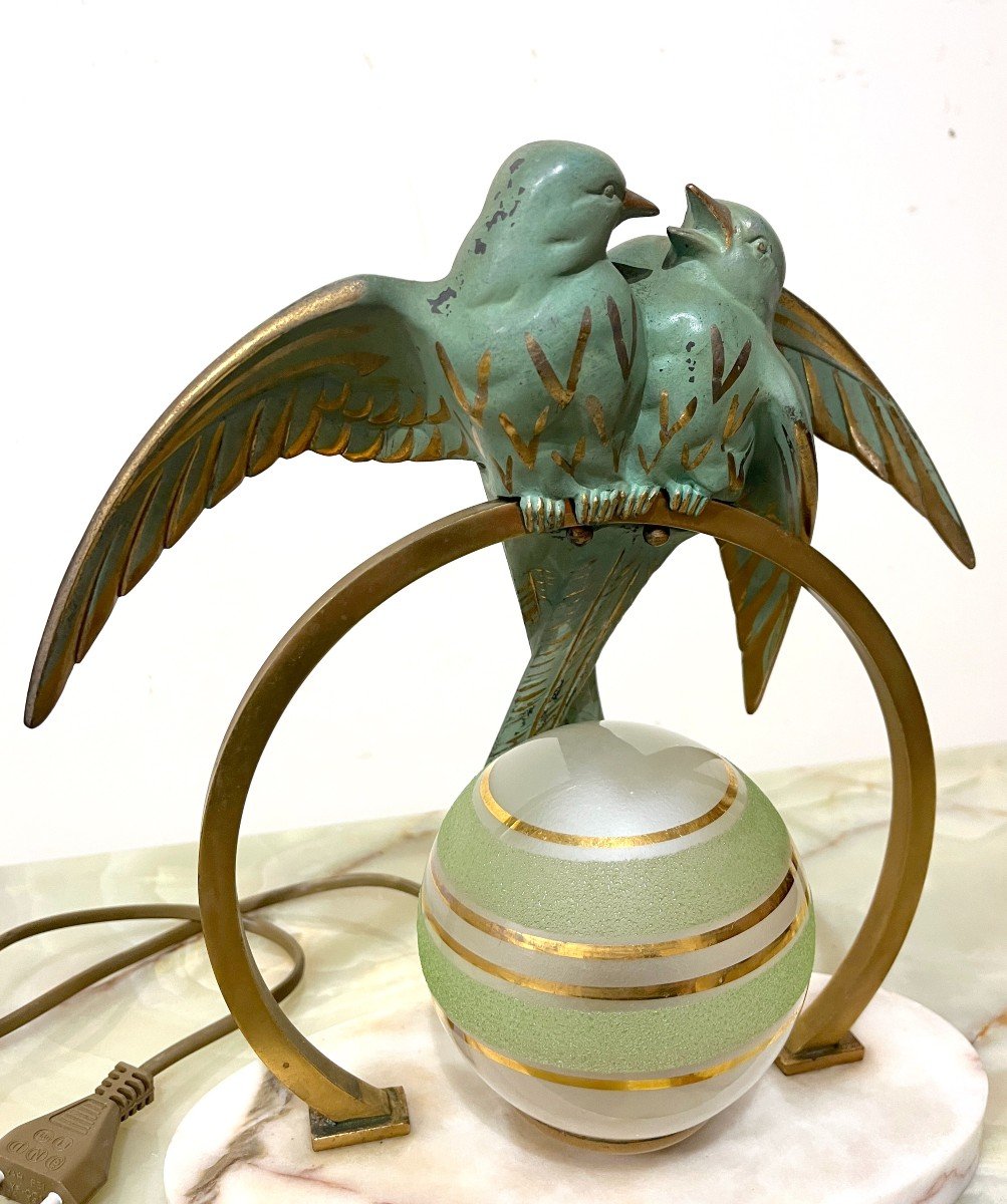 Art Deco Night Light In Bronze-photo-4