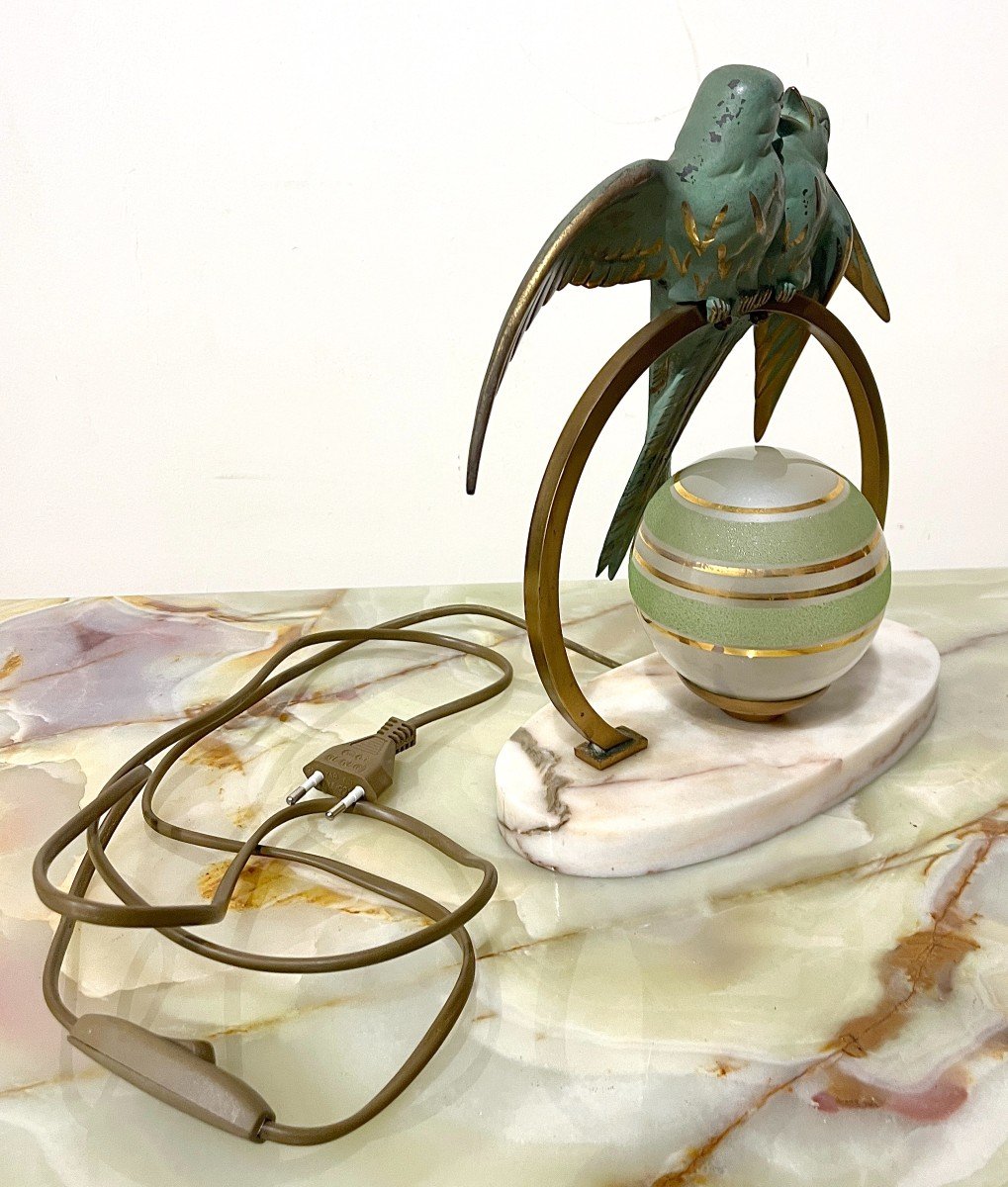 Art Deco Night Light In Bronze-photo-3