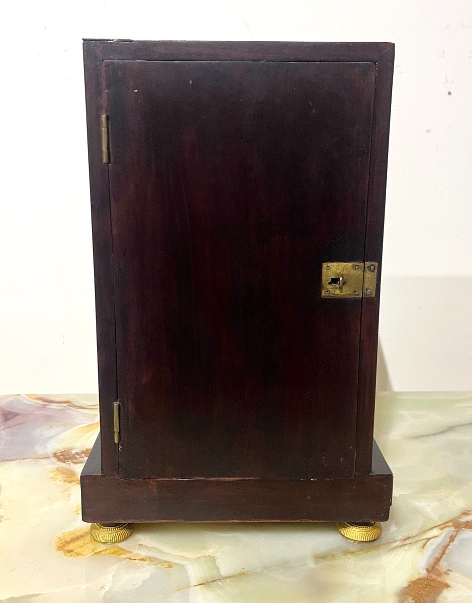 Empire Period Borne Clock In Mahogany And Gilt Bronze-photo-4