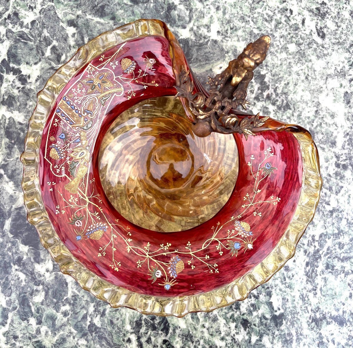 Enameled Bowl With Bronze  Dragon-photo-8