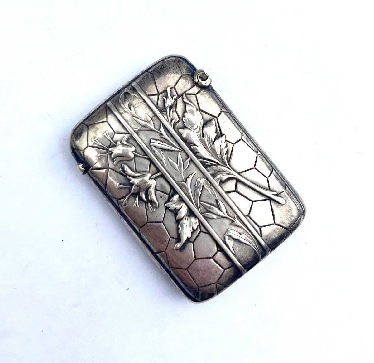 Art Nouveau Pyrogène Boite à Allumettes En Argent -photo-2