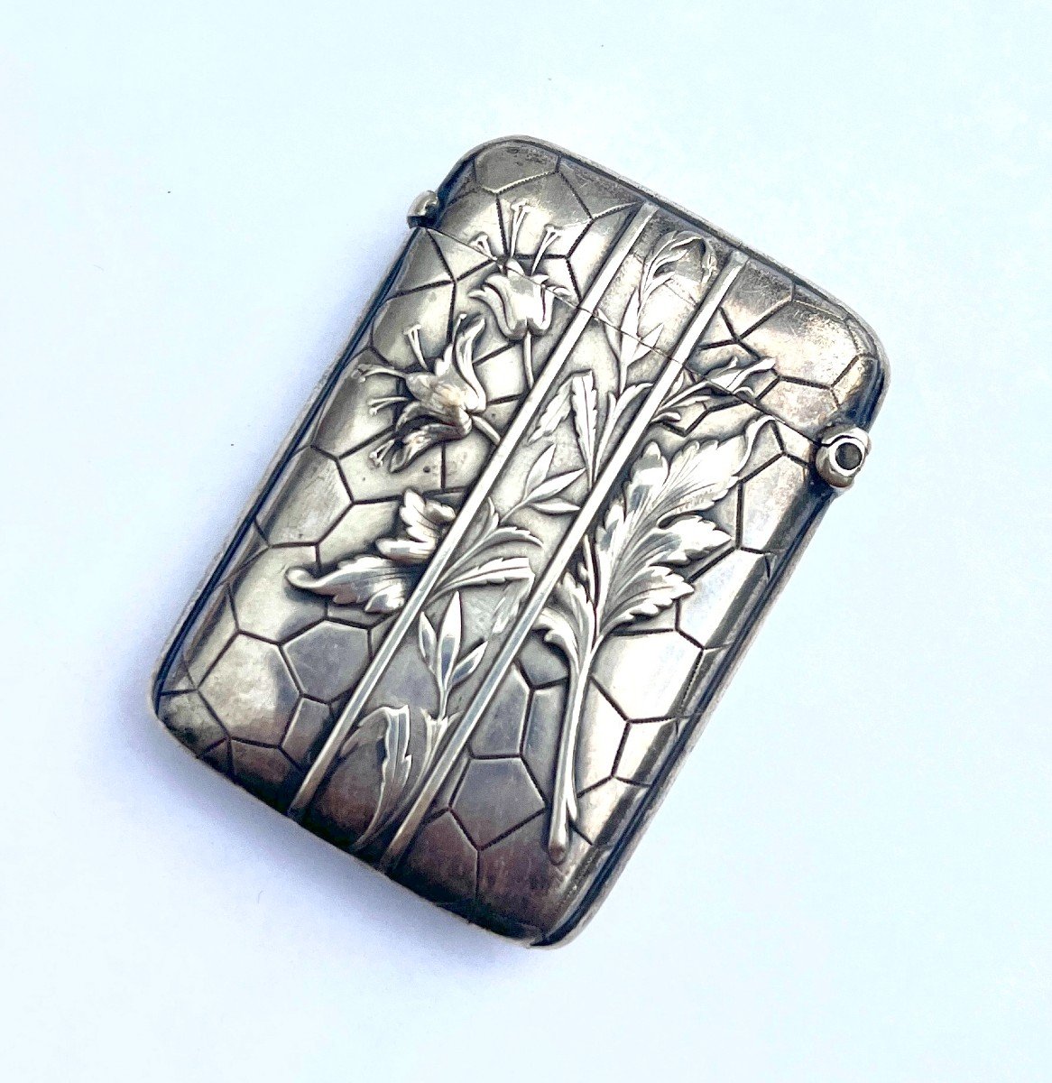 Art Nouveau Pyrogène Boite à Allumettes En Argent -photo-6