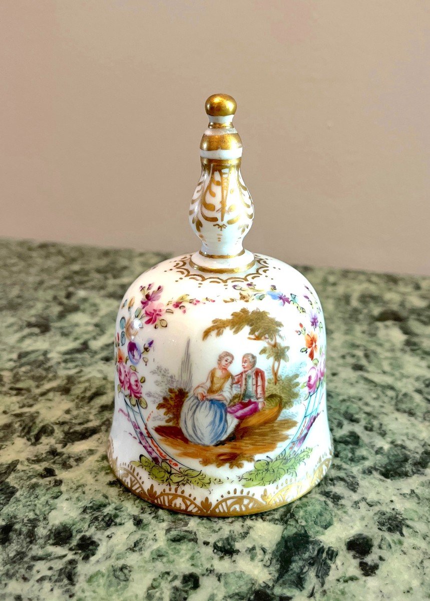 Meissen Porcelain Table Bell With Its Cup-photo-4