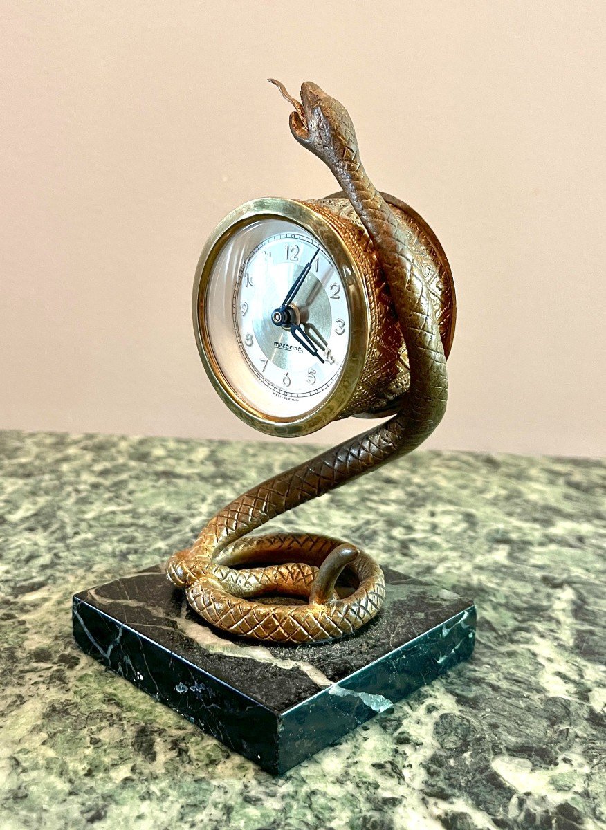 Mercedes Clock (west Germany) Representing A Snake-photo-4
