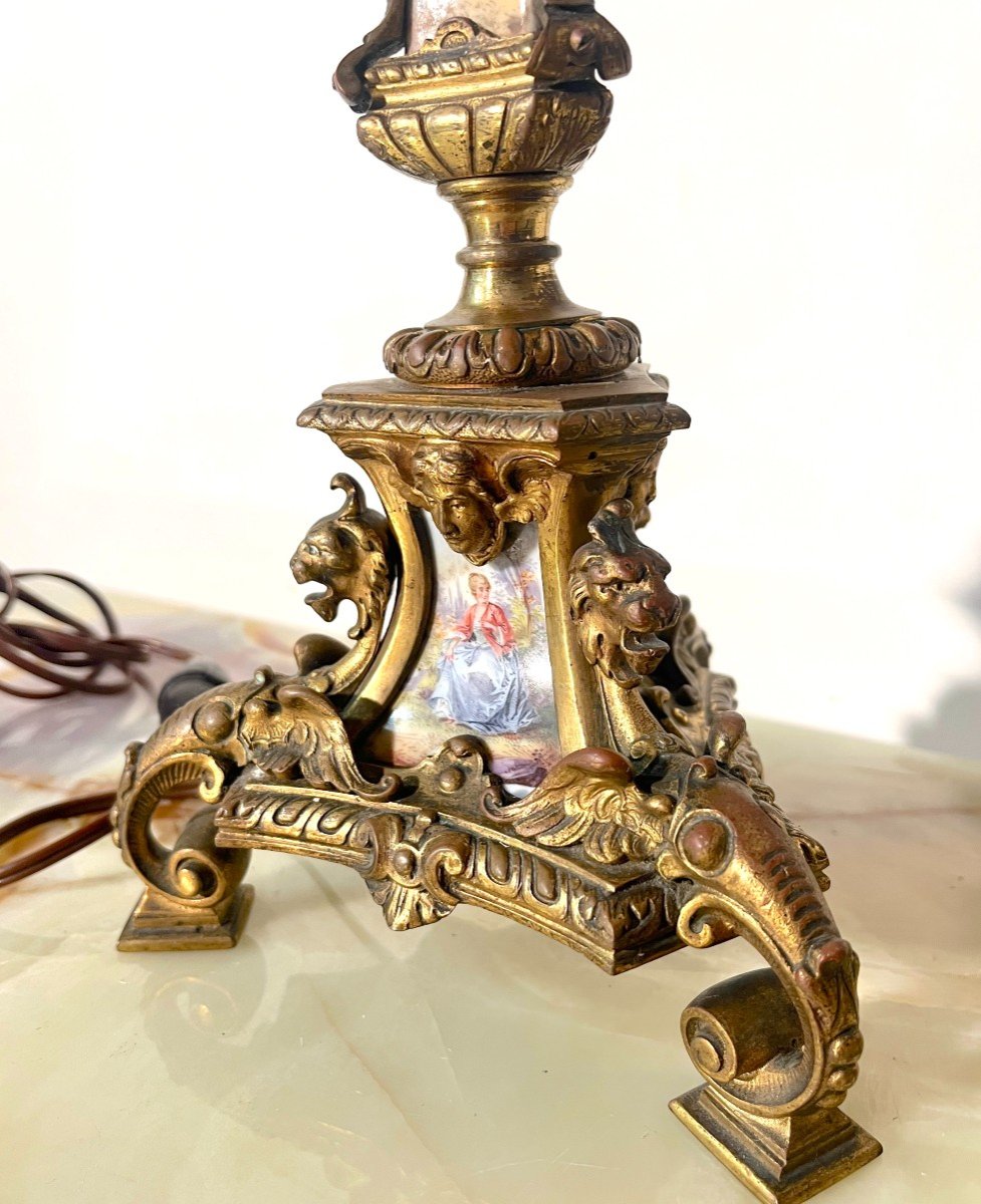 Lamp Sèvres Or Paris Porcelain And Gilded Bronze-photo-4