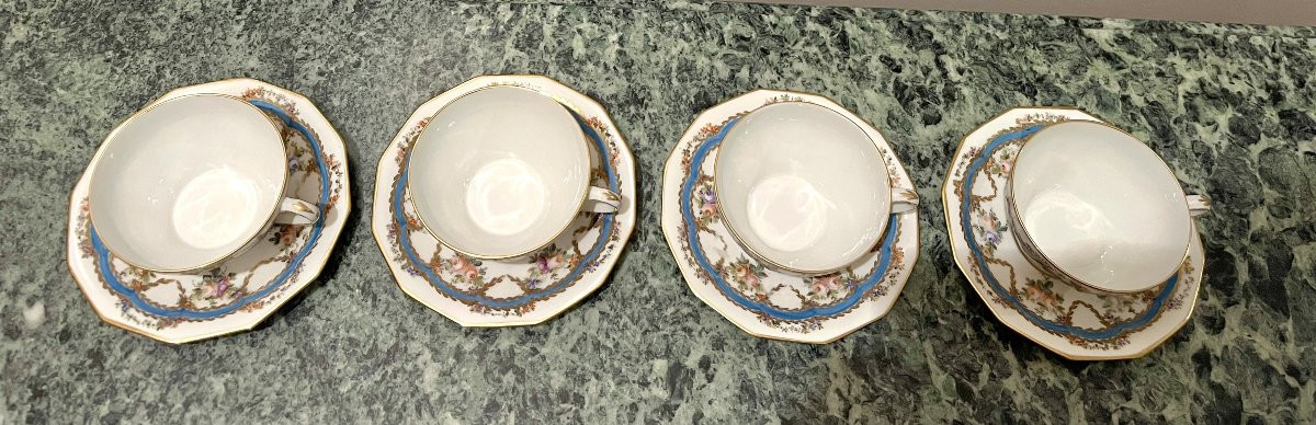 Quatre Tasses En Porcelaine De Paris-photo-3