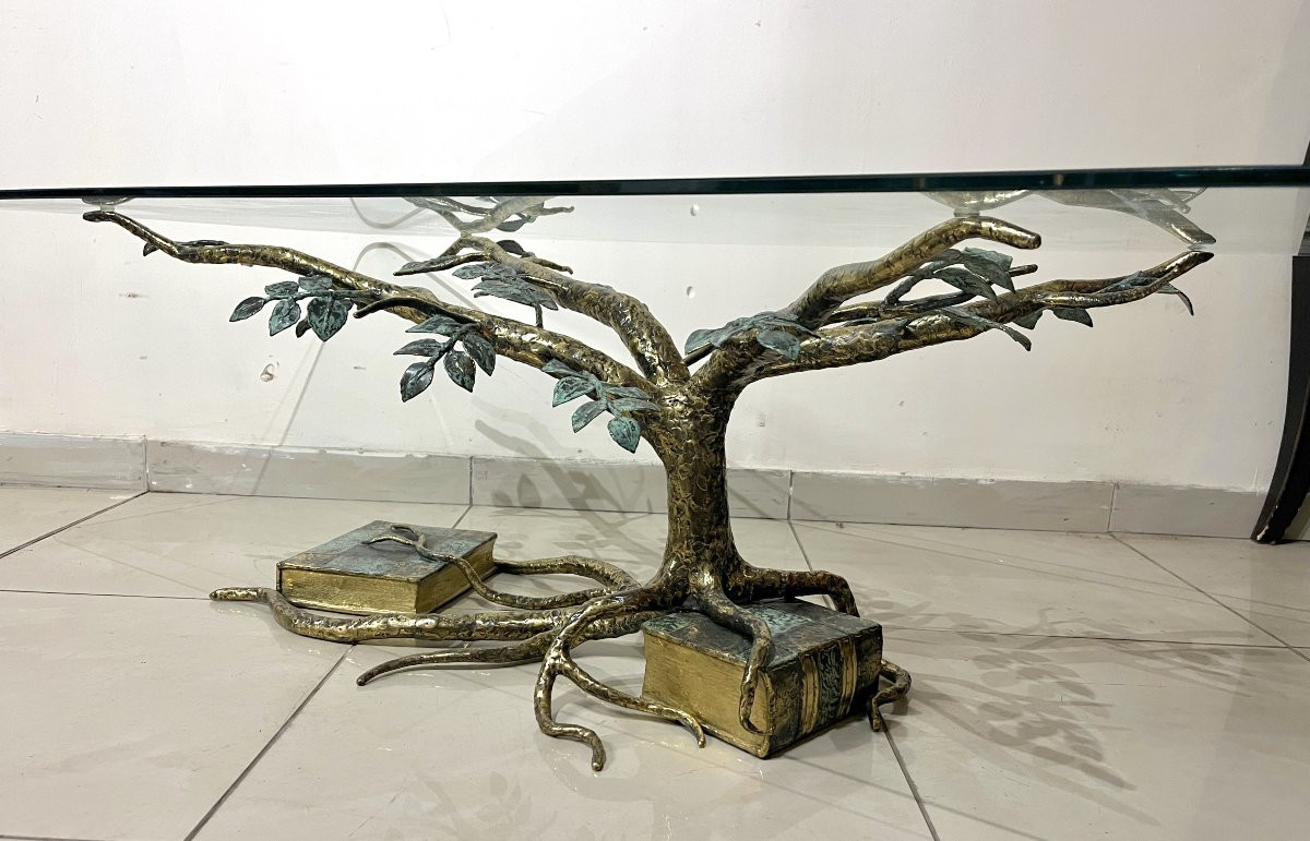 Table Basse En Laiton Doré-photo-4