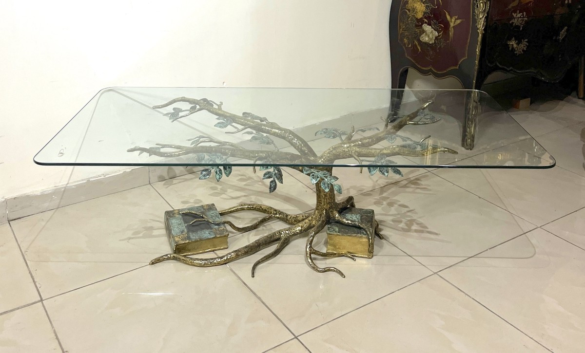 Table Basse En Laiton Doré-photo-7