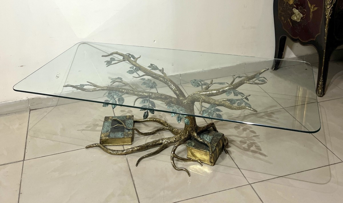 Table Basse En Laiton Doré