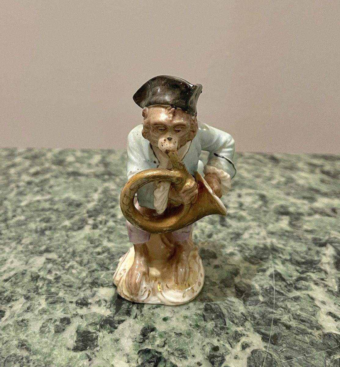 Porcelain Monkey Musician Volkstedt Germany Late 19th Century-photo-4