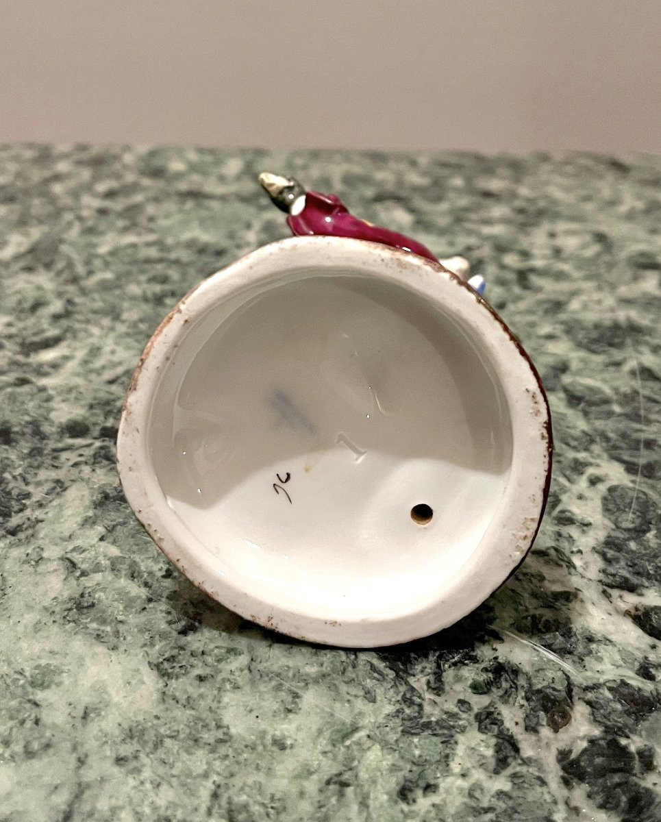 Grenouille Musicienne En Porcelaine Allemande Fin XIXème-photo-6