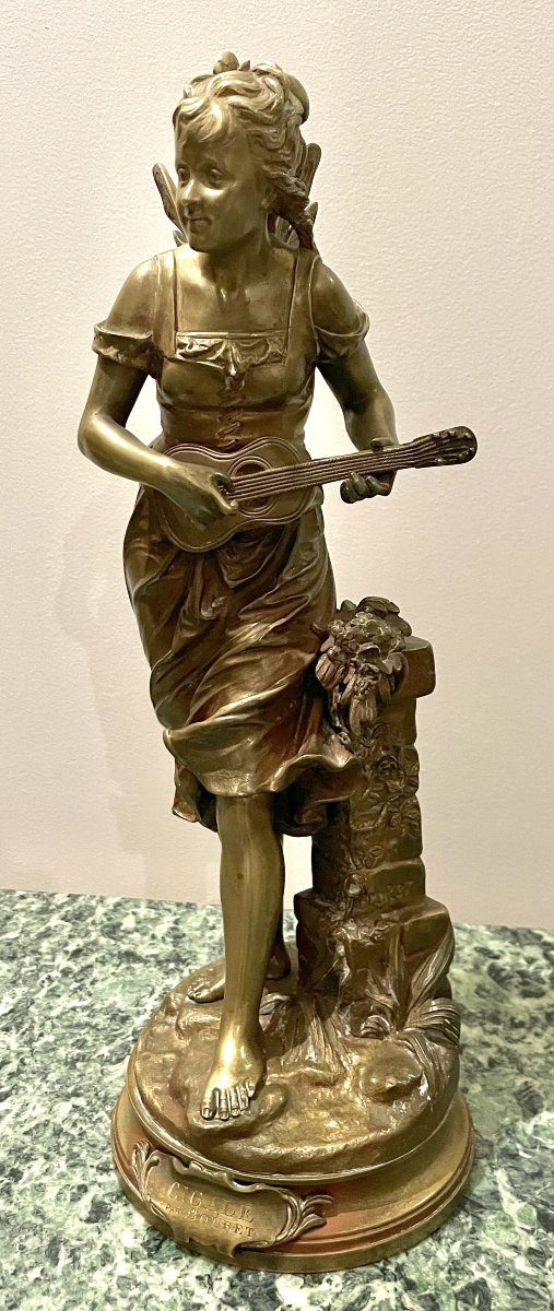 Sculpture En Bronze La Cigale Par Bouret-photo-1