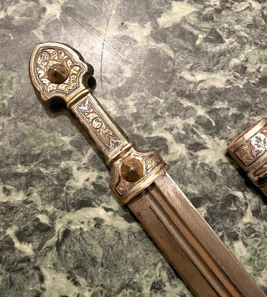 Ceremonial Dagger With Silver Handle And Sheath-photo-5