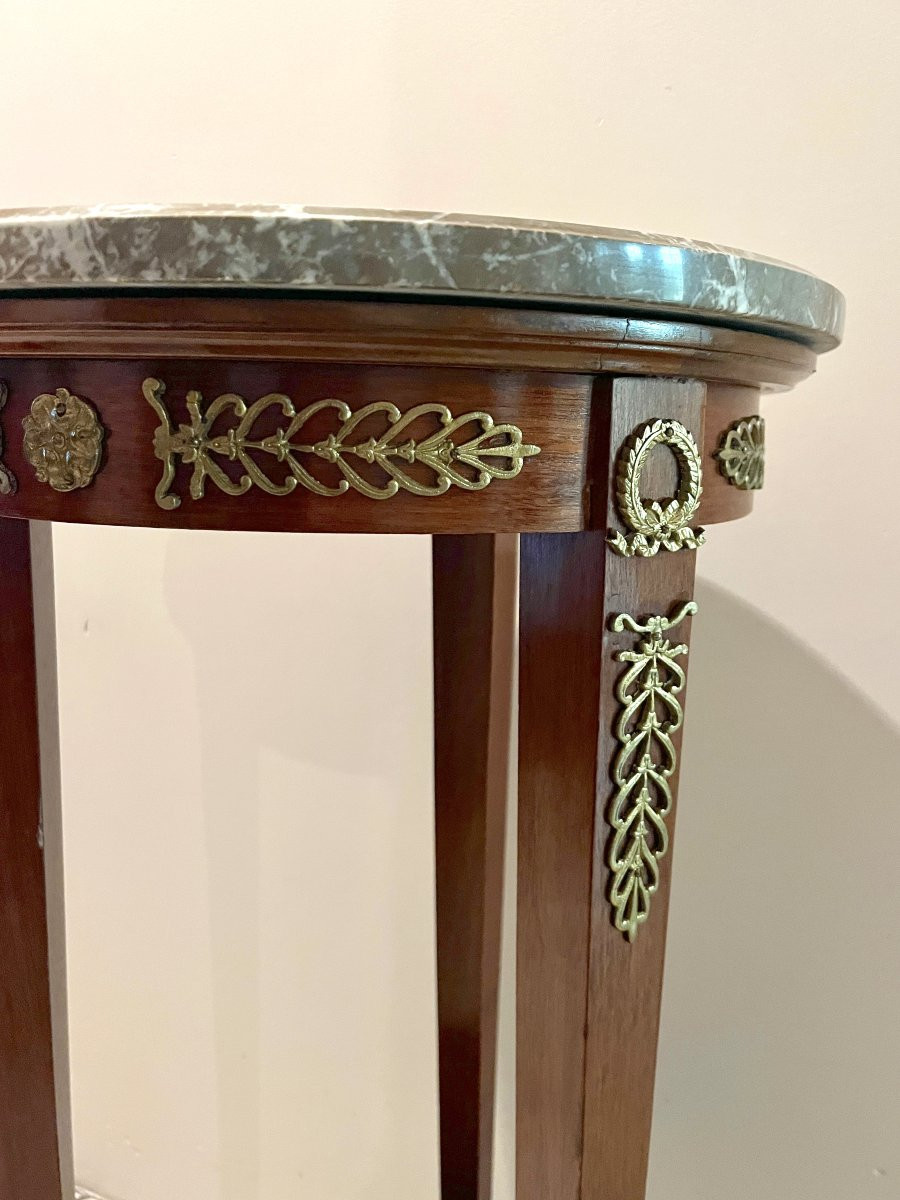 Empire Style Pedestal Table With Marble Top-photo-6