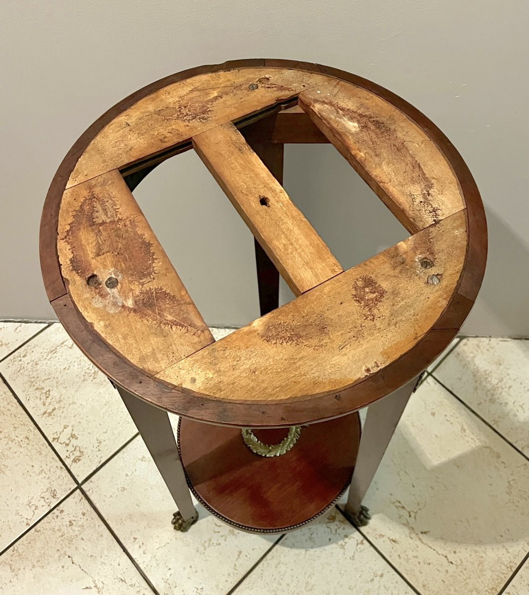 Empire Style Pedestal Table With Marble Top-photo-7