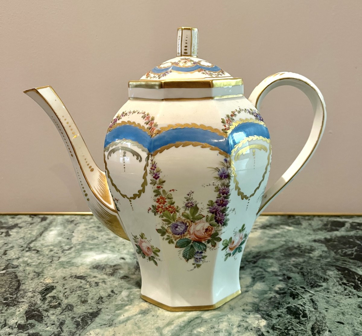 Parisian Porcelain Coffee Pot In The Lxvi Style-photo-2