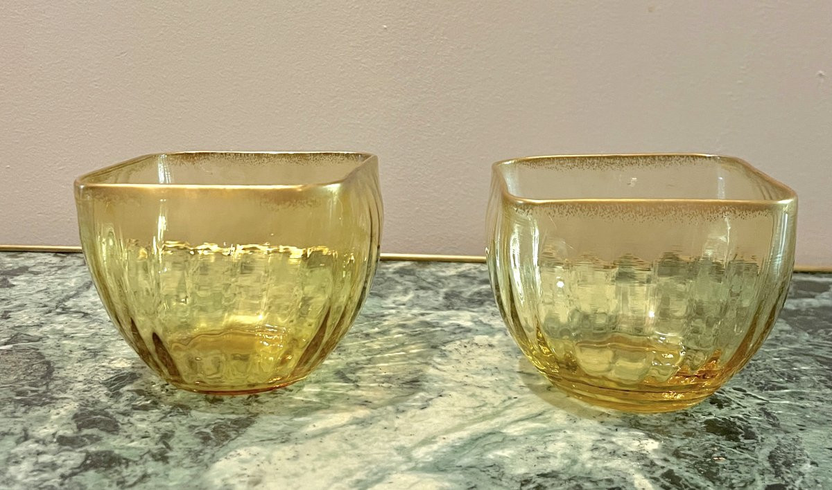 Paire de coupes bols Daum en cristal Fin XIXème-photo-3