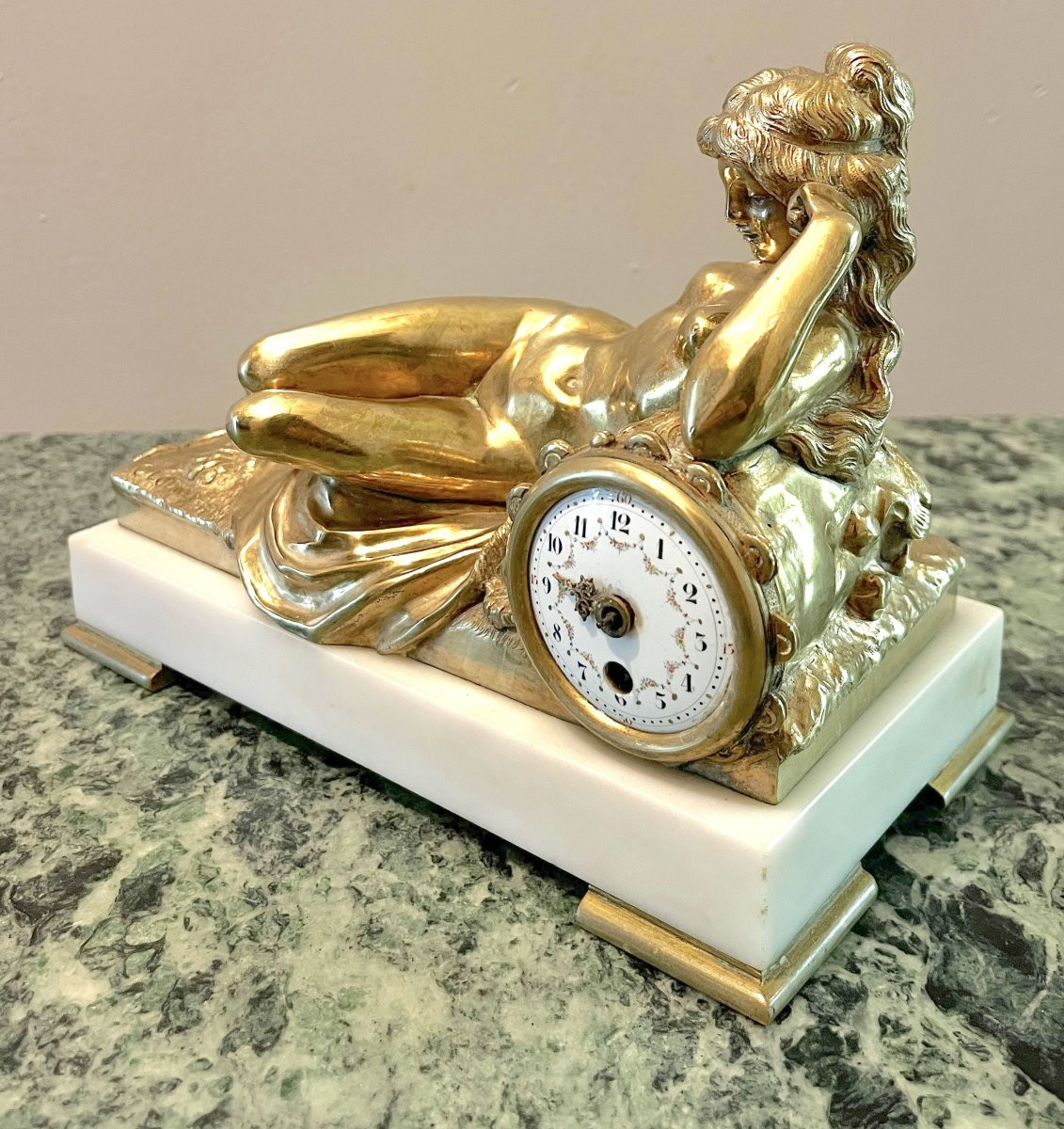Gilt Bronze Clock After Clodion, Late 19th Century-photo-2