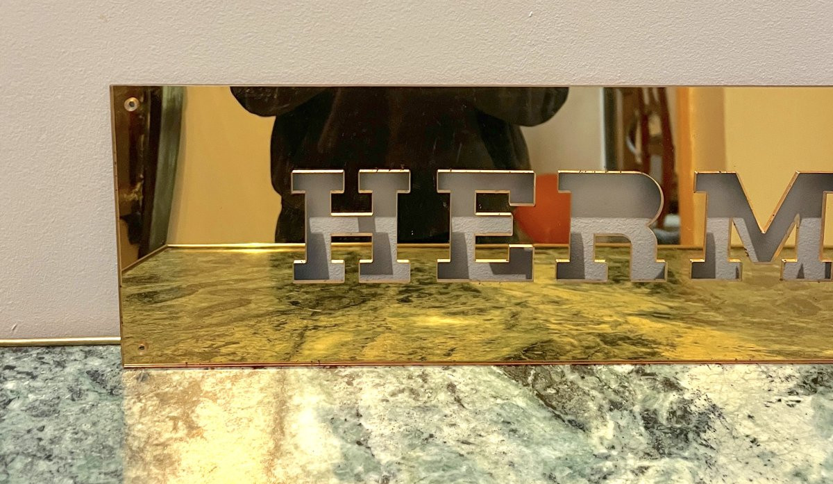 Hermes Plexiglass Store Sign From 1970-1980-photo-3