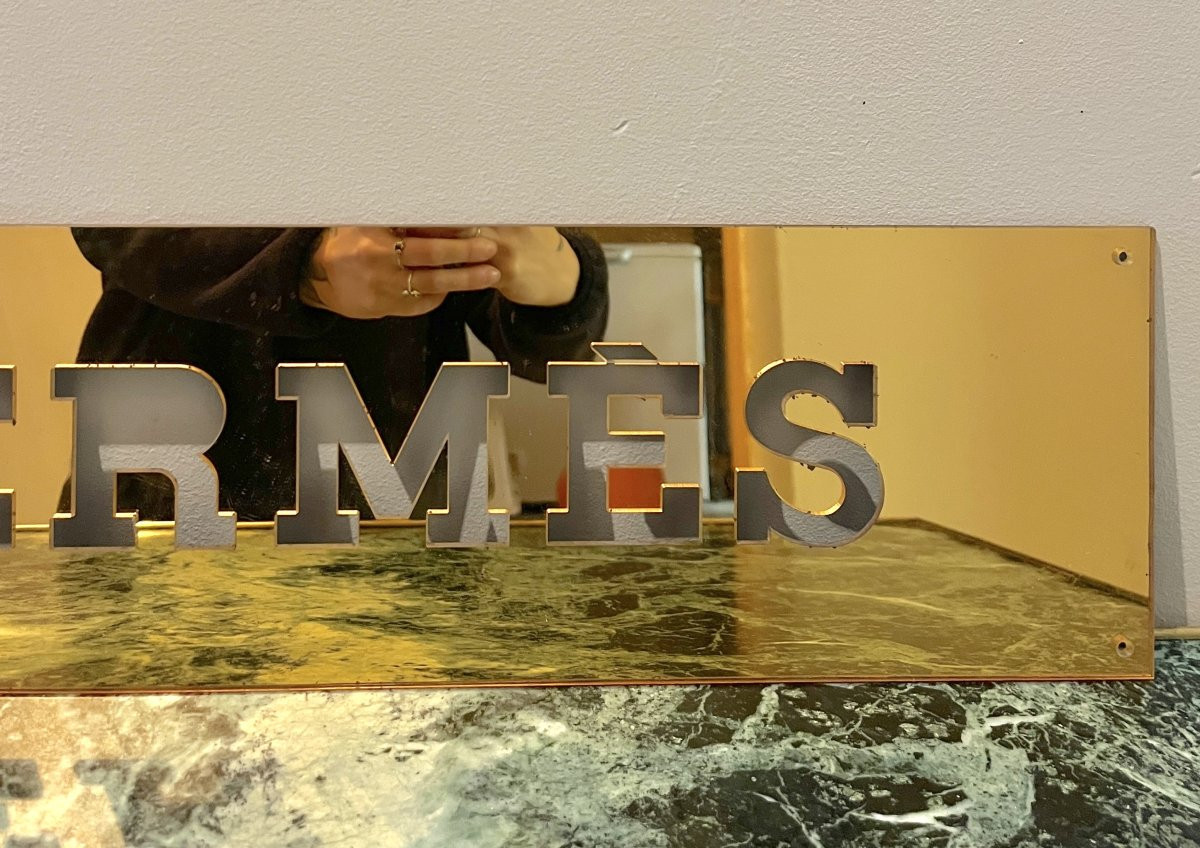 Hermes Plexiglass Store Sign From 1970-1980-photo-4