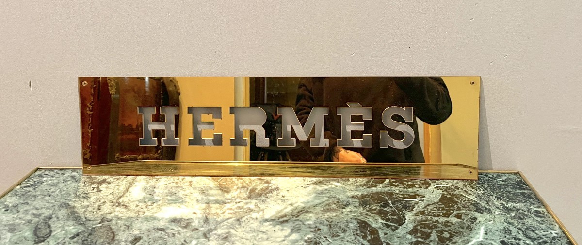 Hermes Plexiglass Store Sign From 1970-1980