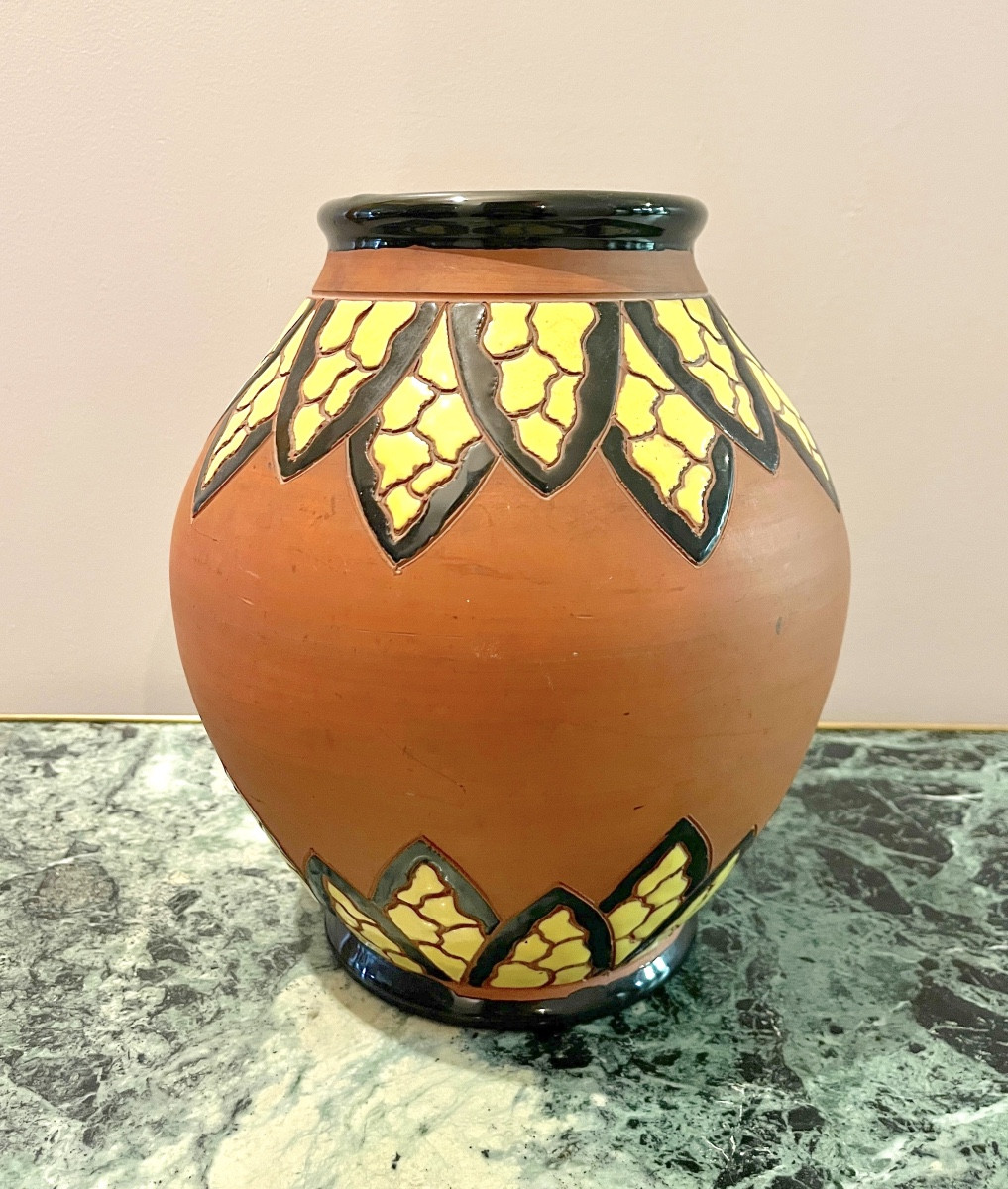 Ray Camart Art Deco Style Terracotta Vase