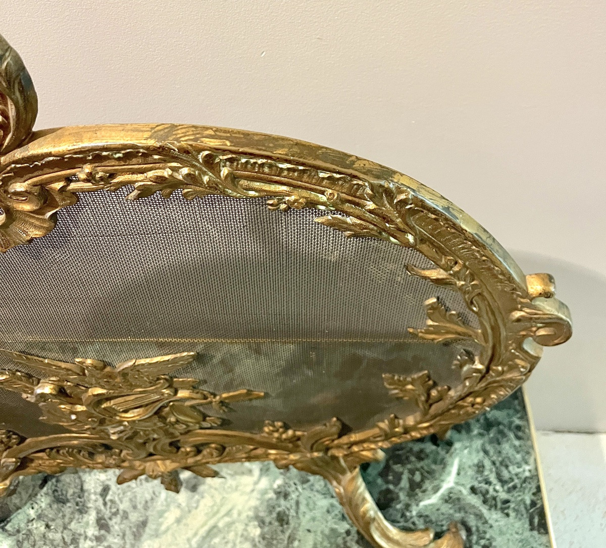 Écran de cheminée en bronze de style Louis XV à décor rocaille Fin XIXème-photo-7