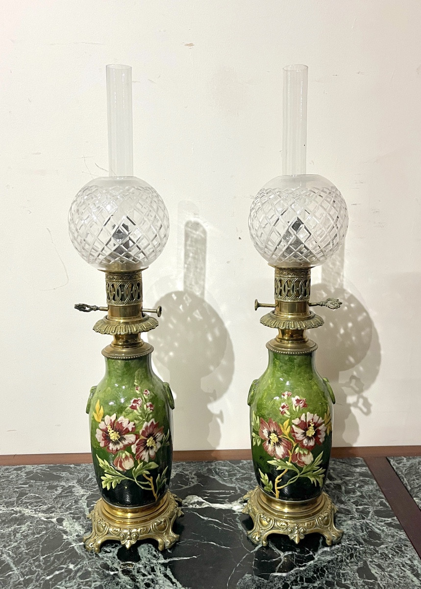 Paire de lampes en céramique Montigny sur Loing